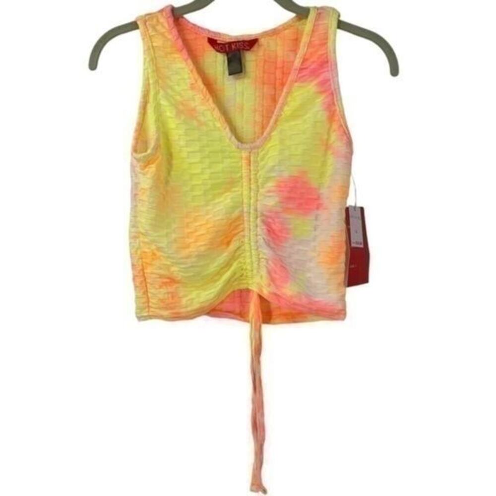 NWT Hot Kiss tie dye racerback crop top - Large